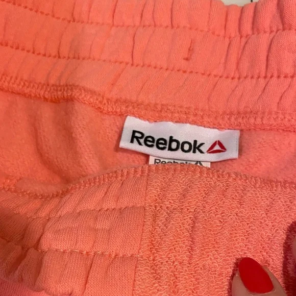 Reebok Vibrant Peach Athletic Shorts side pockets drawstring - Picture 4 of 12